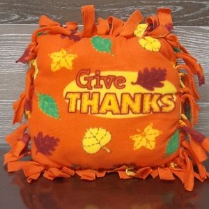 Give Thanks Fall Autumn leaves accent pillow
